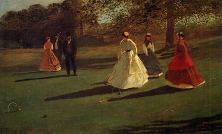 (image for) Handmade oil painting Copy paintings of famous artists Winslow Homers Paintings Croquet Players 1865